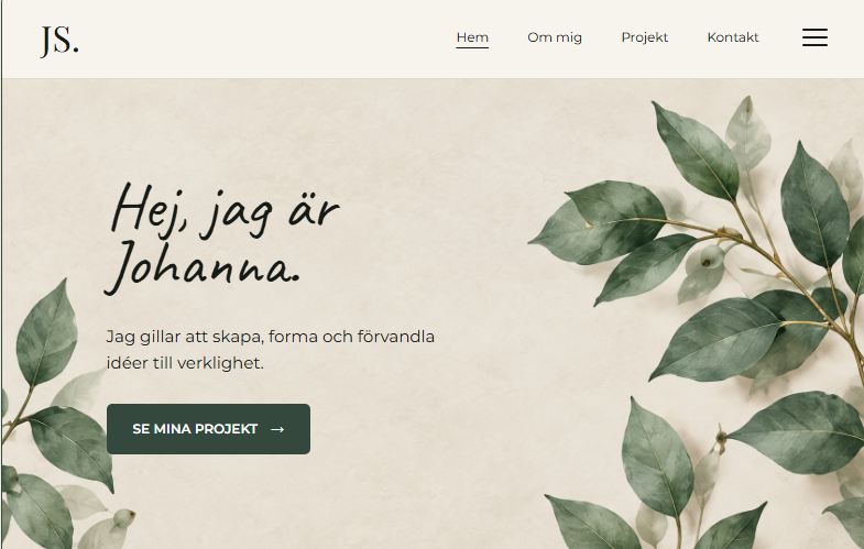 Förhandsvisning av startsidan